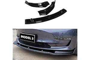 Lèvre Avant Arcoche Tesla modèle 3 pour Accessoires de Pare-Chocs adaptés au becquet Avant modèle 3 2017-2023 (Noir Brillant)