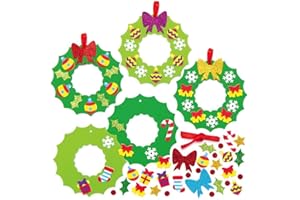Baker Ross Weihnachtskranz-Set AX504, 8 Stück, zum Gestalten und Dekorieren, ideal für weihnachtliche Kunst- und Bastelprojekte, Aktivitäten in Schule und Bastelgruppen