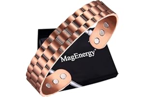 MagEnergy Herren Kupferarmband – 99.9% Reines Kupfer, Magnetarmband mit Geschenkbox, Verstellbar