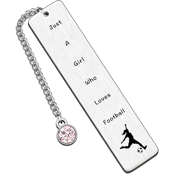 thumbnail image 2 of Just A Girl Who Loves Football Bookmark – Cute Stainless Steel Gift For Women & Girls 2 of 4