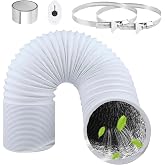 ComPDCVD Flexible Pipe Outlet 150 mm 3 m White Ventilation Hose