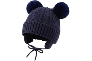 XIAOHAWANG Caldo Cappello Invernale per Bambini Lavorato a Maglia per Ragazzi Ragazze Bambino Neonato Toque con Pompon