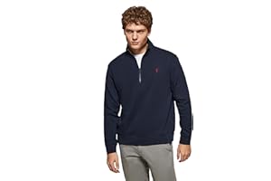 Polo Club Sudadera de Hombre 100% Algodón - Cierre Media Cremallera - Sweatshirt Zipper Neck Casual
