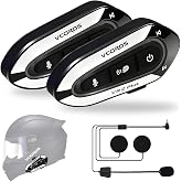 VCOROS Intercom Helmet Moto VR2 Plus Bluetooth 6.0 | RGB Colour Mode Motorcycle Helmet Headset for 2 Motorcyclists 500 m IP56
