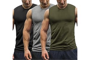 COOFANDY Tank Top Herren 3er Pack ämellose Unterhemden Muskelshirts Athletic Achselhemden Fitness Rundhals-Ausschnitt