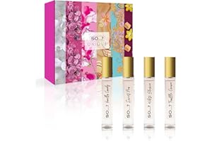 SO...? So... ? Coffret unique parfums féminins de qualité supérieure, Vanilla Candy, Sweet Pea, White Blossom, Truffle Cream Eau Toilettes, parfum de voyage pour filles (4 x 14ml)