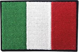 SENZAMA Toppa Ricamata Bandiera Italiana Termoadesiva Cucibile Ricamata 8x5 cm Toppe Incollabili Italia con Ferro da Stiro