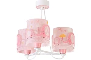 Dalber Lampa dziecięca lampa wisząca 3 światła Little Elephant Słoń Zwierzęta Róża