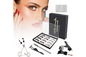 YGACHE Magnet Wimpern 12 StüCk Magnetische Magnetisch 3D Magnetwimpern Magnetic Magnetisches Wimpern Set Eyelashes KüNstliche NatüRlich NatüRlicher Set Falsche Magnetic Eyelashes Wasserdichtem Langlebigem