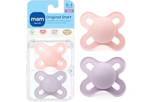 MAM Original Start Matte Baby Pacifiers, Binky for 0-3 Months, BPA-Free Silicone, Easy to Clean, Best for Newborn Babies, Developed with Medical Experts, 2 Count Binkies with Sterilizer Case