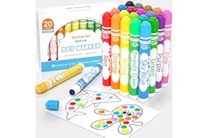 Shuttle Art Marqueur à Point Lavable, 20 Couleurs Dot Marker, Feutre Enfant Non Toxique, Bingo Dabber pour Création, Activité Créative pour Enfants Education Précoce