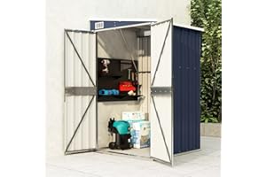 Norheim Cobertizo de Jardín Pared, Cobertizo de Almacenamiento Metalico, Casetas Jardin Exteriores, Cobertizo de Herramientas, con Puerta con Cerradura, Cobertizo de Acero Gris Antracita 118x100x178cm