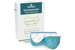 NOVEHA Masque de compression ultra chaud pour les yeux secs et sensibles,Technologie chaude humide,Traitement de l'eau pour les yeux irrités et les bosses des paupières,Améliore le sommeil