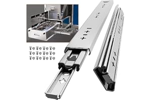 AOLISHENG Kraftiga lådskenor 550 mm - Sidomonterade glidskenor med 3-dels fullutdrag, Bärkraft 120 kg - För tunga industrilåd