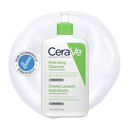 CeraVe Hydrating Cleanser for Normal to Dry Skin 236 ml with Hyaluronic Acid and 3 Essential Ceramides