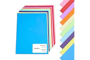 TOWNSTIX 50 Arkuszy, 10 Kolorów - A4 Papier Kolorowy do Rysowania Druku Drukarka, 120 g/m²