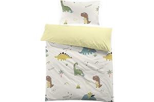 MUSOLEI Copripiumino singolo bambino Copripiumino singolo dinosauri Completo letto singolo bambino 1 Copripiumino 135x200cm e 1 Federa 50x80cm Copripiumino singolo ragazzo Dinosauri cartone