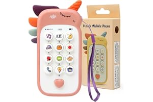 Bambebe Baby Phone Toys for Boys Girls Gifts, Musical Baby Sounds Toys for Babies, Interactive Baby Cell Phone Toy with Early Education & Music(Pink) for Age 3+
