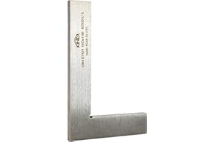 KINEX Schlosswinkel (150x100 mm) - L-förmiges Lineal aus massivem Werkzeugstahl - Klasse 1 nach DIN 875 - 0,018 mm Rechtwinkligkeit - Silber