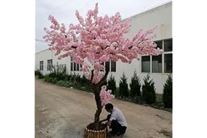 CFDZCP Planta Artificial Grande Exterior Decorativas Árbol De Cerezo Japonés Artificial,Planta Grande,Decoración De Flor De Seda Sakura Falsa Hecha A Mano,Árbol De Los Deseos,para Bodas, Eventos, Fiestas En