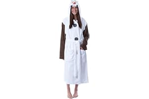 INTIMO Disney Adult Frozen Snowman Olaf Costume Robe Hooded Bathrobe Men Women