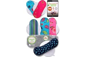 NATISSY Serviette Hygiénique Lavable Bio Coton; Lot de 6 (S+M) Petite Serviette Hygiénique Lavable Nuit FABRIQUÉE EN UE; Protection Hygienique Lavable pour Règles; Serviette Periodique Lavable Reutilisable