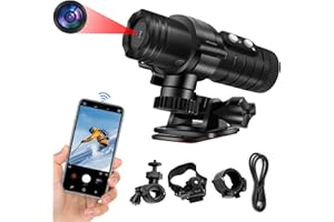 SecuraLen Action Cam, WiFi 1080P HD & 120° Weitwinkel Helmkamera, Automatische Horizontausrichtung Actionkameras für Motorrad & Fahrrad mit großer Batterie für erweiterten Gebrauch