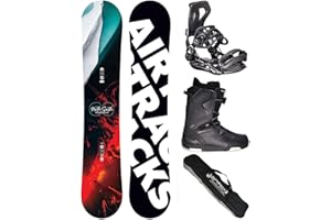 AIRTRACKS Snowboard Set Pack Planche North South Four Camber Wide + Fixations Master + Chaussures + SB Sac 150 157 159 162 cm