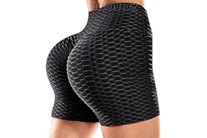 RIOJOY Bubble Ruched Booty Shorts for Women Scrunch Butt Push Up Gym Pole Dancing Shorts