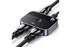 UGREEN Switch HDMI 2.1 8K@60Hz 2 Ingressi 1 Uscita Commutatore 4K@144Hz 2K@240Hz Compatibile con Macbook Pro Mac Mini, BLU-Ray DVD, PS5 PS4, Xbox 360/One, Fire Stick, Chromecast, TV