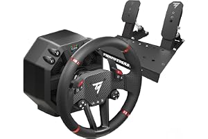Thrustmaster T598 Direct Axial Drive Kierownica i Pedały - PS5 i PC | Podstawa Force Feedback 5 Nm dla ekspertów Simracing, wymienna kierownica, 2 pedały, wielofunkcyjny enkoder