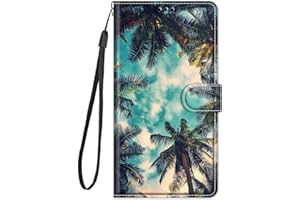 TUUNKMUY Handyhülle für Google Pixel 8 Pro Hülle, Lederhülle für Google Pixel 8 Pro Hülle Klappbar Tasche Flip Wallet 360 Stoßfeste Case Schutzhülle Klapphülle für Google Pixel 8 Pro, Kokosbaum