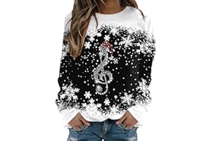AMDOLE Christmas Jumpers for Women Fall Long Sleeve Shirts Ladies 2025 Crew Neck Fashion Casual Sweatshirt Winter Tops Outwear Pullover Outfits Christmas Jumper Sweaters