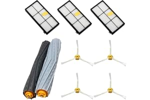 MIRTUX Kit de pièces de rechange pour Roomba série 800 et 900 - Compatible avec Roomba 850, 860, 870 880, 890, 960, 980... (Tous les modèles) - Brosses latérales, filtres, pack de rouleaux extracteurs
