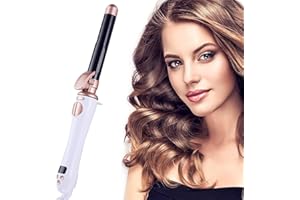 XINYUNXIN Curling Iron with Long Wand, Rotating Automatic Curling Iron, 13-Speed Temperature Adjustable, 30 Seconds Instant Heating, 1H Automatic Shut-Off, Anti-Scald, 110-240V Dual Voltage (D)