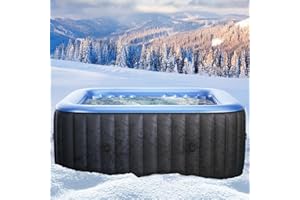 Whirlpool aufblasbar BRAST MSpa Tekapo für 6 Personen 185x185cm In-Outdoor Pool 132 Massagedüsen Energiespar-Timer Heizung Aufblasfunktion per Knopfdruck Bubble Spa Wellness Massage