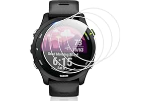 Vauki 4 sztuki folii ochronnej do Garmin Forerunner 255/255 Music 46 mm, twardość 9H, folia ochronna na wyświetlacz, odporna na zarysowania, HD przezroczysta, odporna na odciski palców, bez