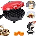 CLICKSWIFT 4 inch 3 In 1 Electric Non-Stick Round Waffles Maker Iron Cast Home Sandwich Breakfast Maker Kitchen Cookware Dessert Bread Crepes Baking Cake Light Food Maker 350W Multicolor 1 Pcs
