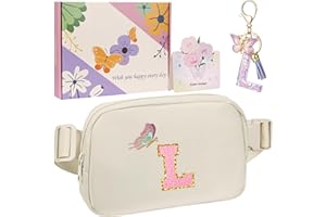 ONETOALL Geschenke für Mädchen 10 11 12 Jahre, Bauchtasche Kinder mit Buchstaben, Verstellbare Sling Bag Damen, Teenager Personalisierte Geschenkidee für Geburtstag Kindertag