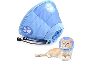 YIKKI Cat Recovery Collar, Cat Cone Collar Soft, Soft Cone for Cat Small Dog, Adjustable Elizabethan Collars Cones for Small Pets Cats Kittens (S)