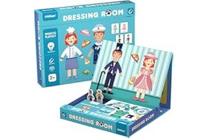 Mideer Magnetic Dress Up Games Fashion Design Dress-Up Pretend Play Set, Magnet Toys Matching Game Educational Learning Toys with Book-Shaped Storage Case, Gifts for Kids (Dressing Room)