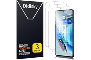 Didisky 3-Unidades Cristal Templado Protector de Pantalla para Xiaomi Redmi Note 12 Pro 5G,Note 12 Pro Plus + 5G (No para Note 12 Pro 4G), Sin Burbujas, Fácil de Limpiar, 9H, Fácil de Instalar