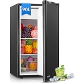 FOHERE Refrigerator Freezer, Small Single Door Fridge, 90 L, Temperature Control, Bedroom/Bedroom/Office Refrigerator, Freest