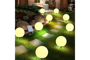 ACAJOE Solar Lights Outdoor Garden 6 Pack Solar Ball Lights Outdoor Garden 7 Color Changing Globe Fairy Lights Waterproof for Outdoor Walkways Christmas Yard Patio Walkway Garden Decoration（6 Pcs, φ12cm）