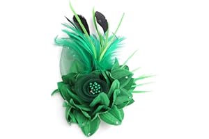 Afinder Spilla da cerimonia nuziale con fiore in maglia di piume nuziali