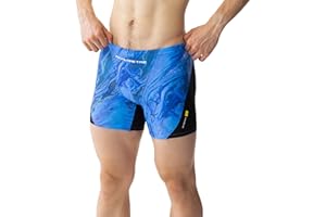 MY KILOMETRE Badehose Herren Kurz Jammer - Schnelltrocknende UV-Schutz Schwimmhose mit Tunnelzug für Training Wettkampf