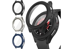 Neitra [3 Stück] Hülle für Samsung Galaxy Watch 5 Pro Schutzhülle mit Glass Displayschutzfolie, Hart PC Voller Körper Kratzfest Gehäuse Cover für Galaxy Watch 5Pro