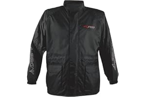A-PRO wasserdichte Regen Jacke Motorrad Roller Innen Gefüttert Haube Schwarz XXL