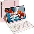 LAMA Keyboard Case for Samsung Galaxy Tab 11inch S8 2022(SM-X700/X706)/S7 2020 (SM-T870/SM-T875/SM-T878), Detachable Wireless Keyboard Case&Built-in S Pen Holder for Samsung Galaxy Tab S8/S7, Pink