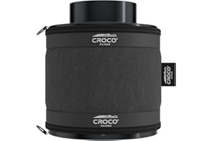 Croco - Aktivkohlefilter Grow - Kohlefilter für Growzelt - Growbox, Growzelt, Hydrokultur, Zuchtzelte Zubehör - für effektive Luftfiltration, gegen unangenehme Gerüche - 160-240 m³/h fi125mm h200mm
